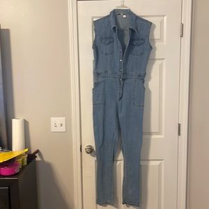 Denim Sleeveless Jumpsuit